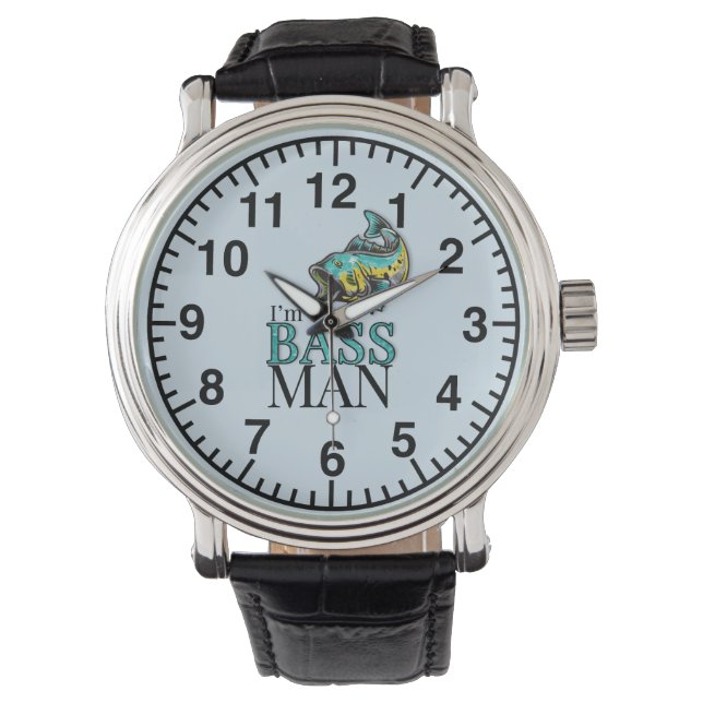 BASS MAN Vist Humor voor hem Horloge (Voorkant)