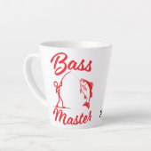 Bass Master Stick Man illustration, personalize Latte Mok (Linkerhoek)