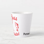Bass Master stokmannetje illustratie, personalisee Latte Mok (Voorkant)