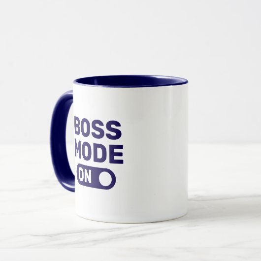 Bass Mode On-Blue Typography Coffee Mok (Voorkant links)