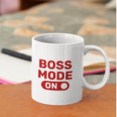 Bass Mode On-Red Typography Coffee Mok