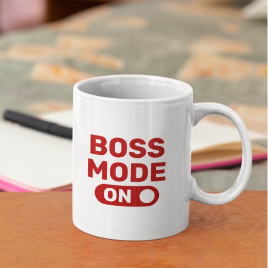 Bass Mode On-Red Typography Coffee Mok