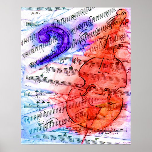 Bass Music Cut Blad - Afdrukken Poster (Voorkant)