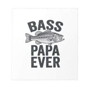 Bass Papa Ever Vintage Vissen Vader Shirt Ontwerp_ Notitieblok