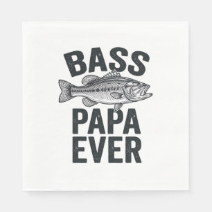Bass Papa Ever Vintage Vissen Vader Shirt Ontwerp_ Servet