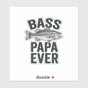 Bass Papa Ever Vintage Vissen Vader Shirt Ontwerp_ Sticker