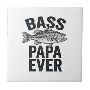Bass Papa Ever Vintage Vissen Vader Shirt Ontwerp_ Tegeltje