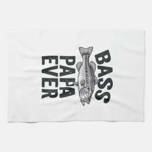 Bass Papa Ever Vintage Vissen Vader Shirt Ontwerp_ Theedoek