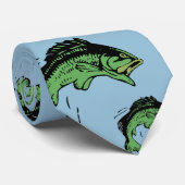 Bass Pattern Blue Stropdas (Opgerold)