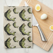 Bass Pattern Tan Theedoek (Quarter Fold)