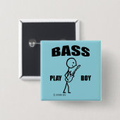 Bass Play Boy Vierkante Button 5,1 Cm (Voorkant /achterkant)