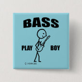 Bass Play Boy Vierkante Button 5,1 Cm (Voorkant)