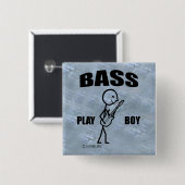 Bass Play Boy Vierkante Button 5,1 Cm (Voorkant /achterkant)