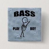 Bass Play Boy Vierkante Button 5,1 Cm (Voorkant)
