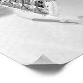 Bass player, bass and hand, negatief afbeelding poster (Hoek)