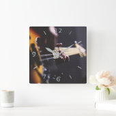 Bass Player Bass Guitar Music Vierkante Klok (Huis)