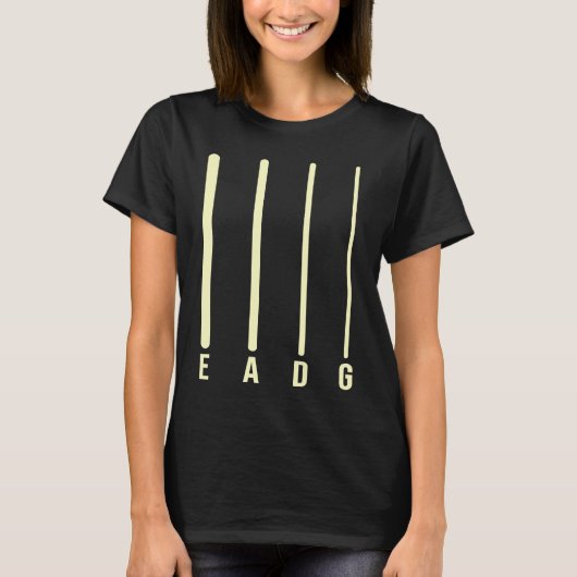 Bass Player Bass Strings E A D G Bassist T-shirt (Voorkant)