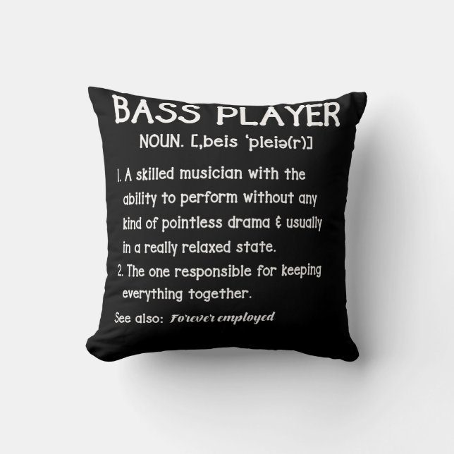Bass Player Definition Bassift Gift voor muzikante Kussen (Voorkant)