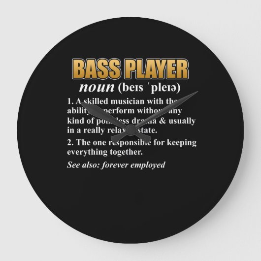 Bass Player Definition Guitar Music Musician Graph Grote Klok (Voorkant)