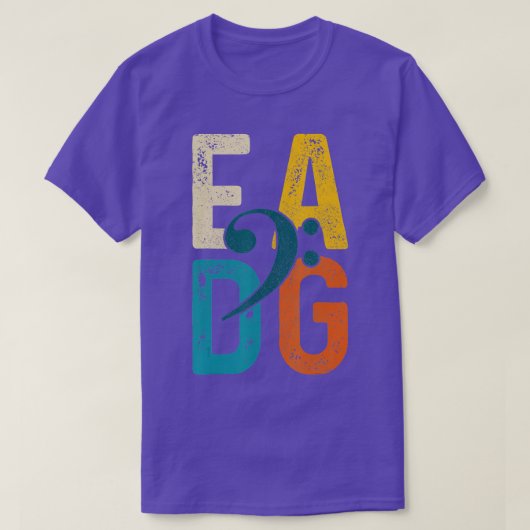 Bass Player  EADG Double Bass Clef But T-shirt (Design voorkant)