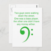 Bass Player-grap Briefkaart (Voorkant / Achterkant)