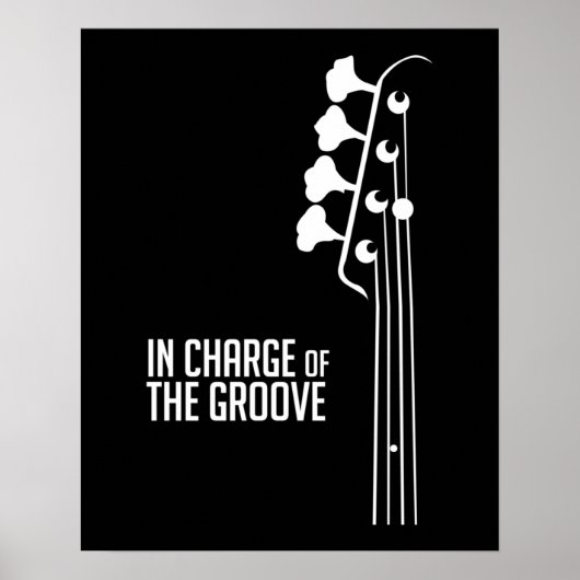 Bass Player In Charge of the Groove Poster (Voorkant)
