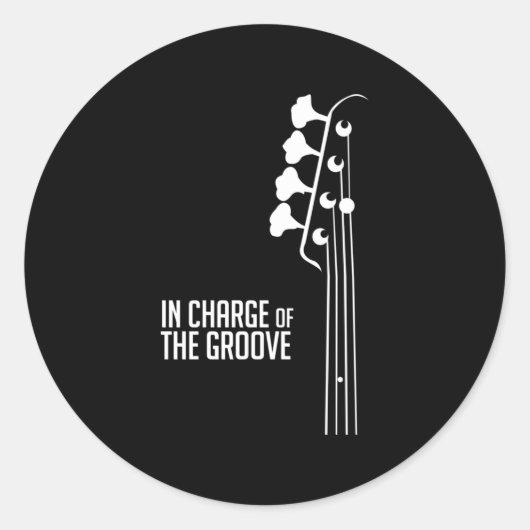 Bass Player In Charge of the Groove Ronde Sticker (Voorkant)