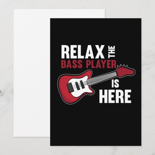Bass Player is hier Guitar Music Musician Guitaris Bedankkaart (Voorkant / Achterkant)