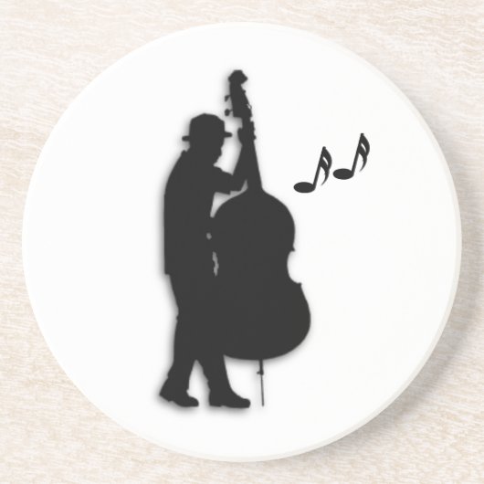 Bass Player Musician Zandsteen Onderzetter (Voorkant)