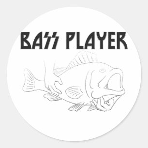 Bass Player Ronde Sticker