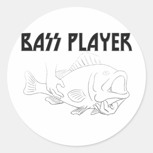 Bass Player Ronde Sticker (Voorkant)
