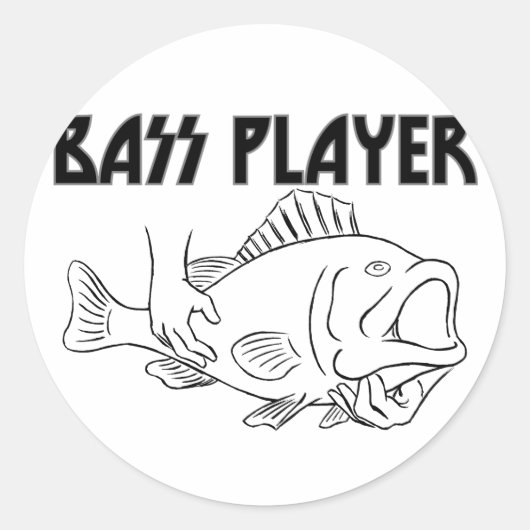 Bass Player Ronde Sticker (Voorkant)