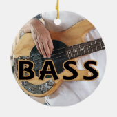 bass player text vier string bass hands keramisch ornament (Achterkant)