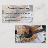 bass player vier string bass hands drummer backgro visitekaartje (Voorkant / Achterkant)