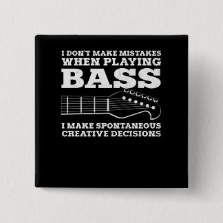 Bass Player Vierkante Button 5,1 Cm