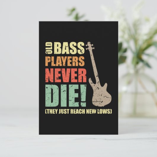 Bass players sterven nooit bedankkaart (Staand voorkant)