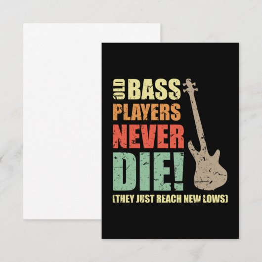 Bass players sterven nooit bedankkaart (Voorkant / Achterkant)