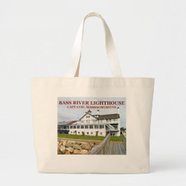 Bass River Lighthouse Massachusetts Jumbo Canvas t Grote Tote Bag