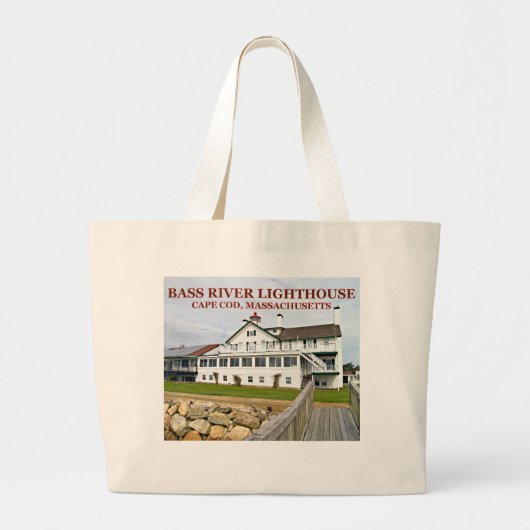 Bass River Lighthouse Massachusetts Jumbo Canvas t Grote Tote Bag (Voorkant)