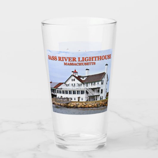 Bass River Lighthouse, Massachusetts Pint Glass Glas (Achterkant)