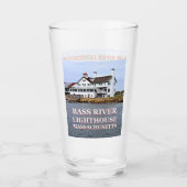 Bass River Lighthouse, Massachusetts Pint Glass Glas (Voorkant)