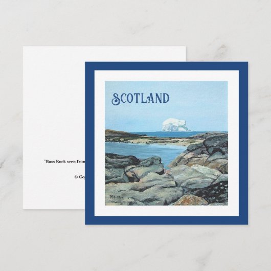 Bass Rock, Noord-Berwick, Schotse landschapskunst Feestdagenkaart (Voorkant / Achterkant)