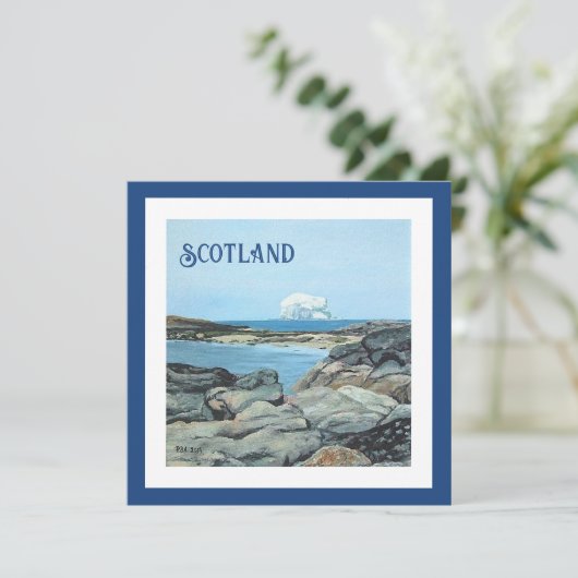 Bass Rock, Noord-Berwick, Schotse landschapskunst Feestdagenkaart (Staand voorkant)