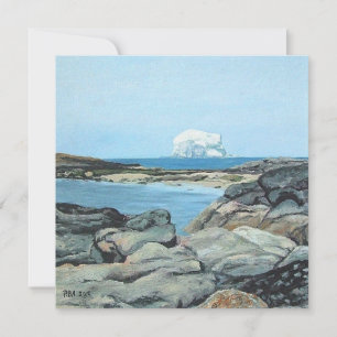 Bass Rock, North Berwick, Schotland fijne kunst Feestdagenkaart