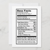 Bass singer "Nutritional Information Label" Kaart (Voorkant)