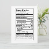 Bass singer "Nutritional Information Label" Kaart (Staand voorkant)