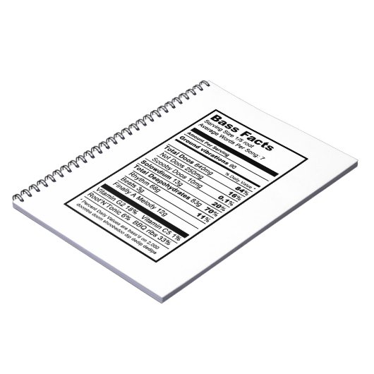 Bass singer "Nutritional Information Label" Notitieboek (Linkerzijde)