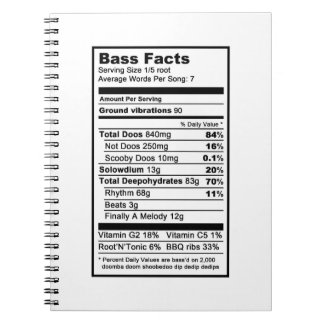 Bass singer "Nutritional Information Label" Notitieboek