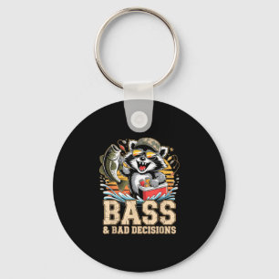 Bass & slechte beslissingen wasbeer vissen bier sleutelhanger