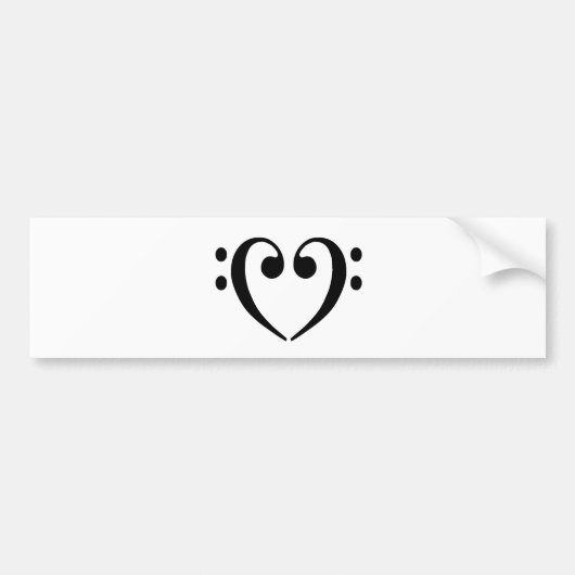 Bass Sleutel Hart Bumpersticker (Voorkant)
